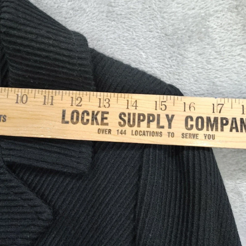 Moda Intl Coat Wool Blend Ribbed‎ M Double Breasted Preppy Quiet Luxury Academia - Picture 4 of 5